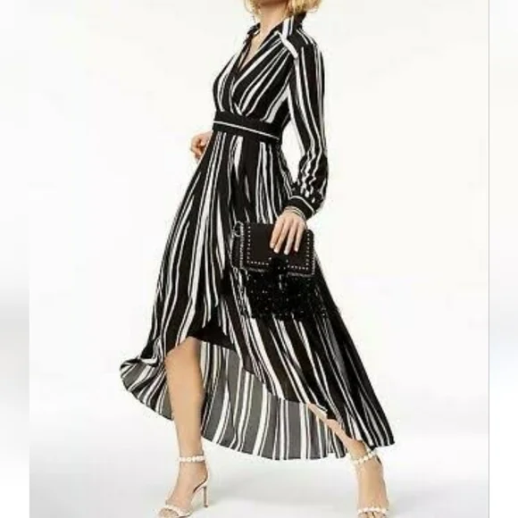 Inc International Concepts Women's Faux-Wrap High-Low Maxi Dress (4, Black)